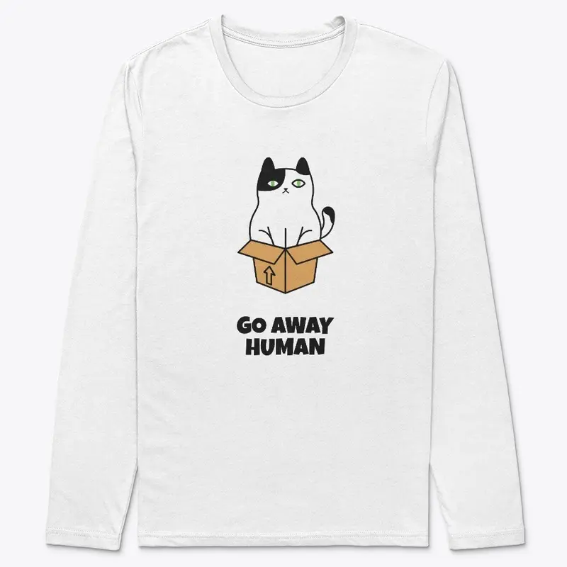 Cat In Box - Human Go Away T-Shirt