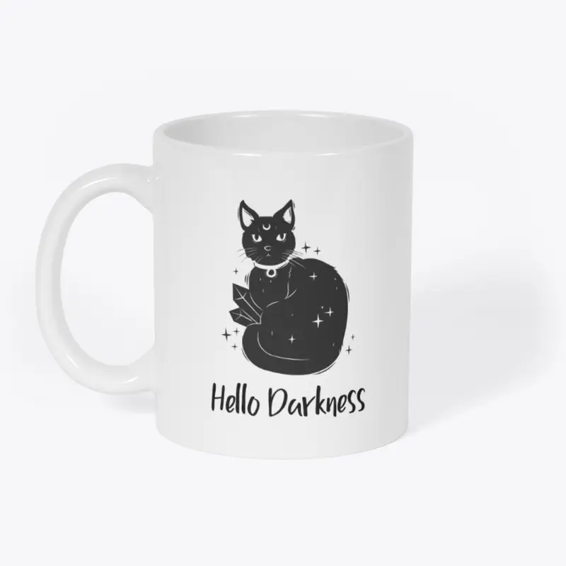 Hello Darkness Halloween Cat Coffee Mug