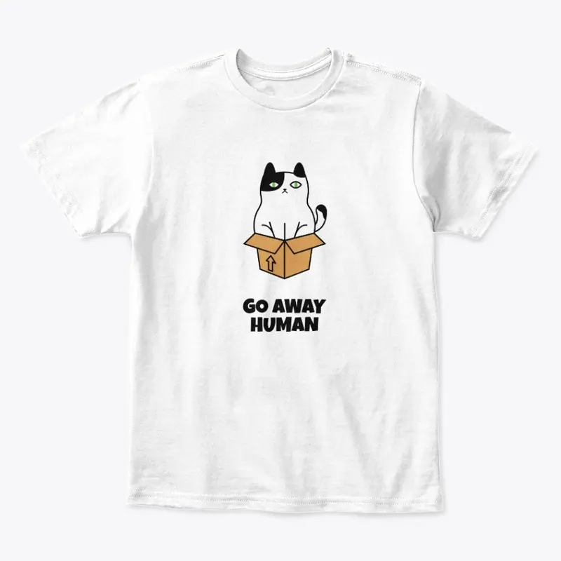 Cat In Box - Human Go Away T-Shirt