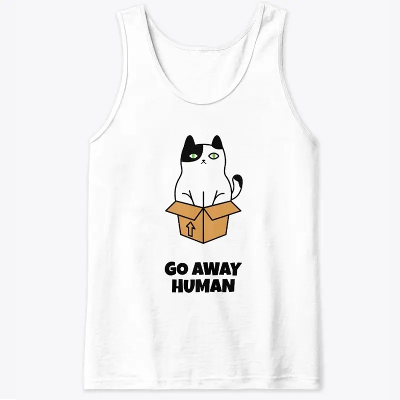 Cat In Box - Human Go Away T-Shirt