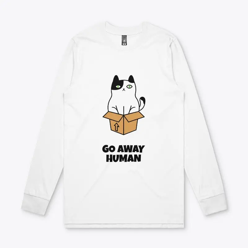 Cat In Box - Human Go Away T-Shirt