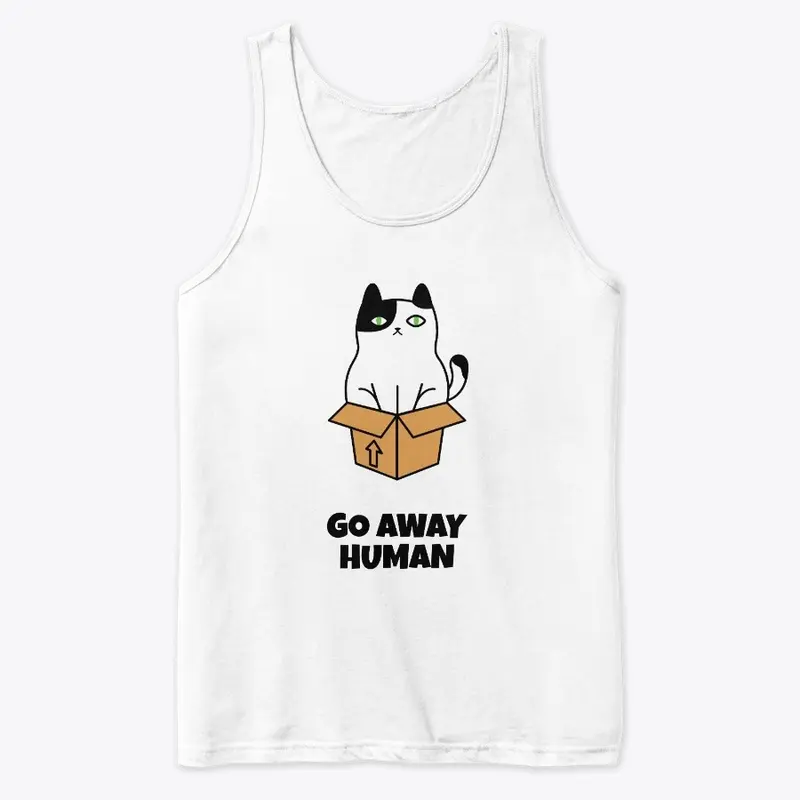 Cat In Box - Human Go Away T-Shirt