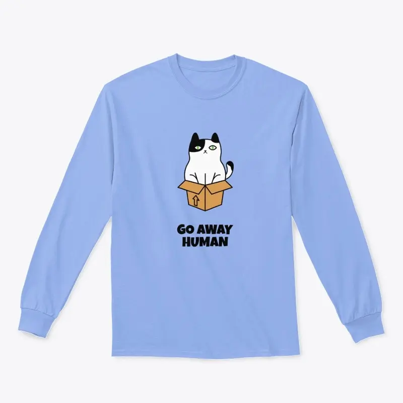 Cat In Box - Human Go Away T-Shirt