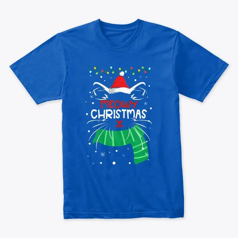 Meowy Christmas T-shirt Design