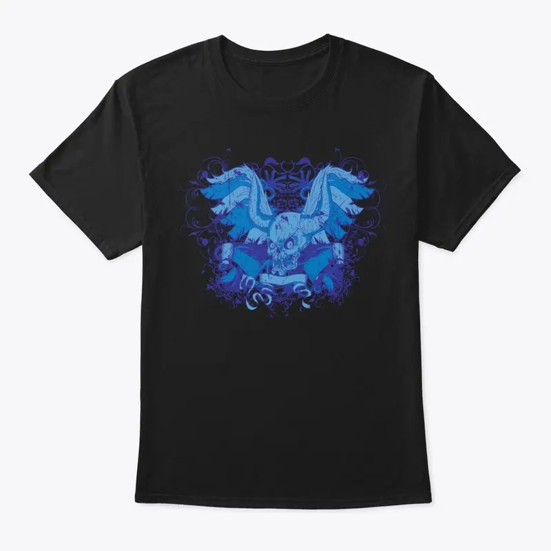 Skull With Horns And  Wings T-Shirt