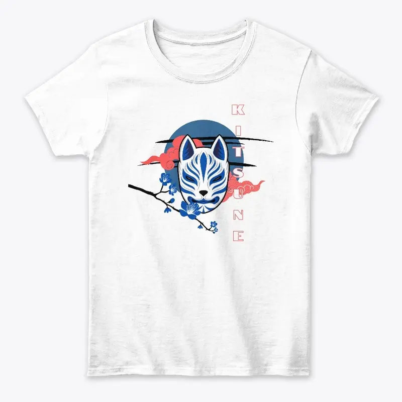 Traditional Kitsune Mask T-Shirt Design