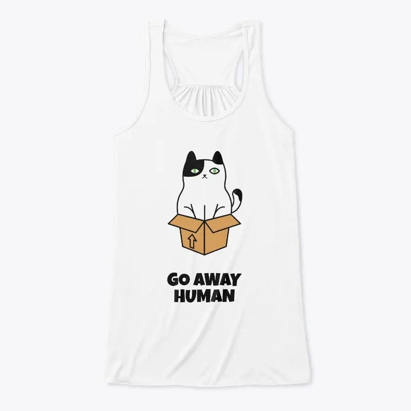 Cat In Box - Human Go Away T-Shirt